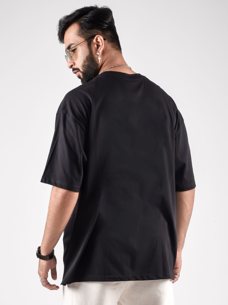 Buy THALASI Back Printed Men's Black Oversized T Shirts for Men