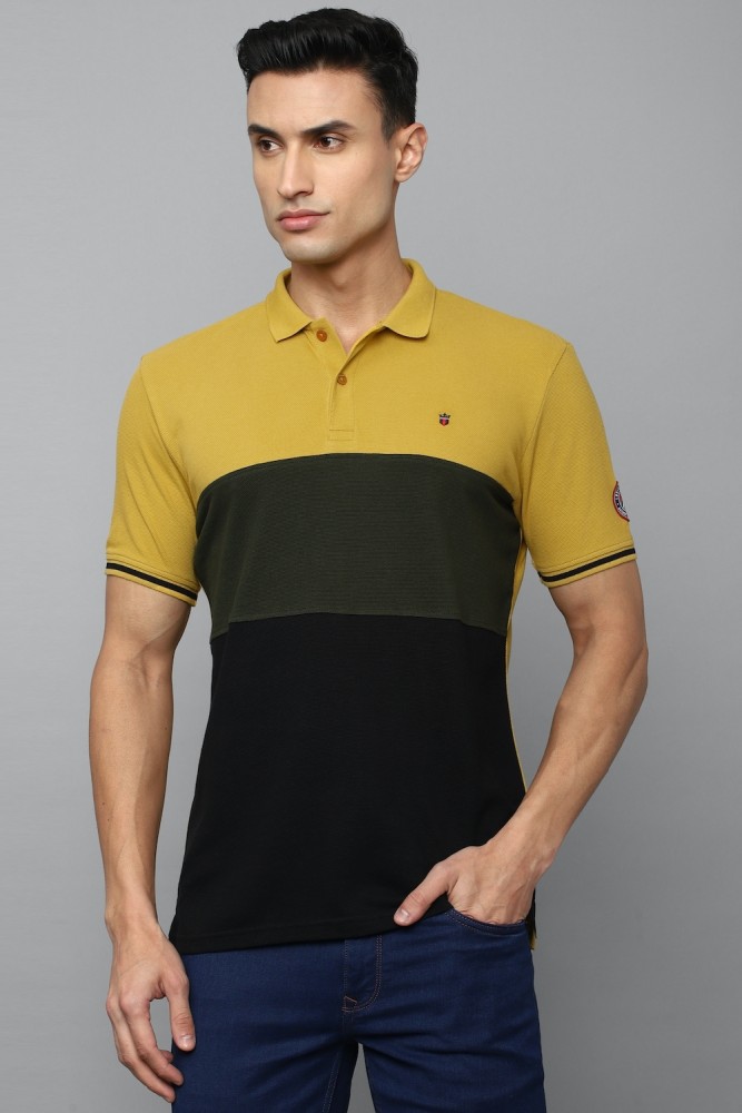 LOUIS PHILIPPE Colorblock Men Polo Neck Dark Green T-Shirt - Buy