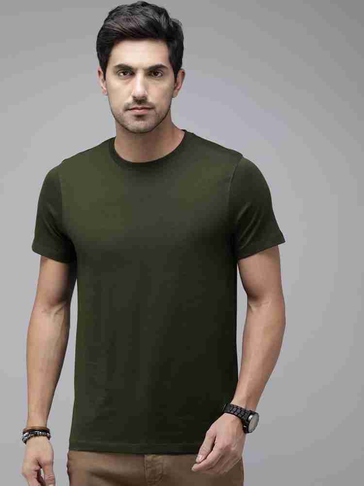 Olive green crew neck hotsell t shirt