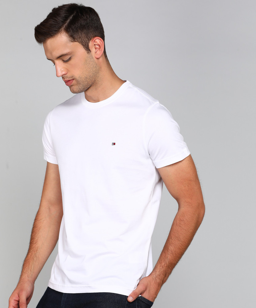 TOMMY HILFIGER Solid Men Round Neck White T Shirt Buy TOMMY
