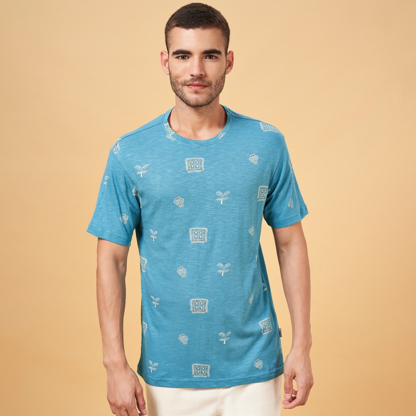 7 Alt by Pantaloons Printed Men Round Neck Blue T-Shirt - Buy 7 Alt by  Pantaloons Printed Men Round Neck Blue T-Shirt Online at Best Prices in  India