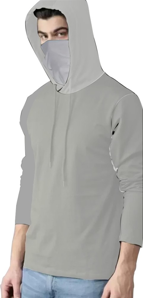 Thefashionplus Solid Men Hooded Neck White T-shirt