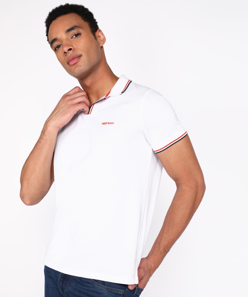 Pepe Jeans Solid Men Polo Neck White T Shirt Buy Pepe Jeans