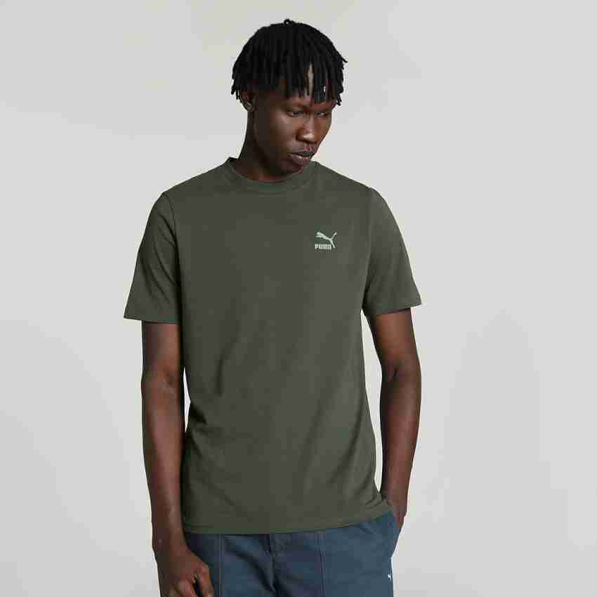 Round T-Shirt Best Buy at Green in Neck PUMA India Solid Men Online Prices