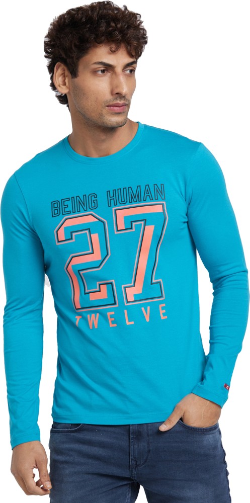 BEING HUMAN Printed Men Round Neck Blue T Shirt Buy BEING HUMAN Printed Men Round Neck Blue T Shirt Online at Best Prices in India Flipkart