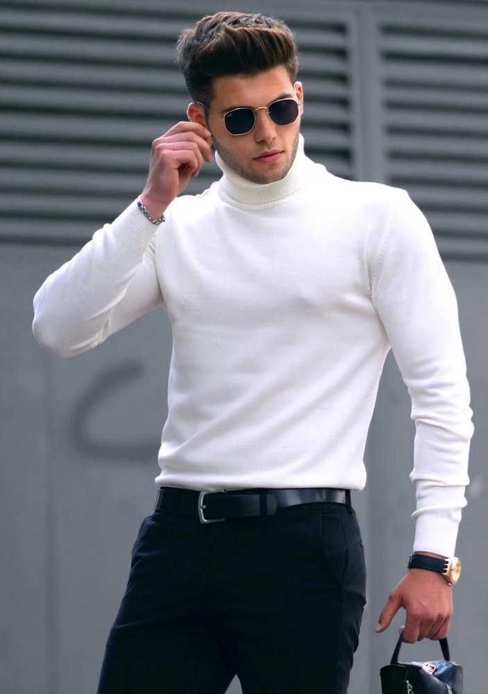 High neck white t shirt shop