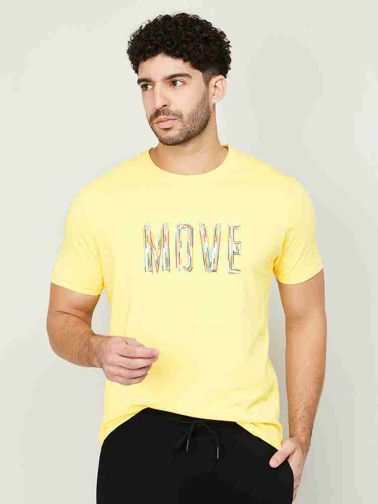 Kappa Typography Men Round Neck Yellow T Shirt Buy Kappa