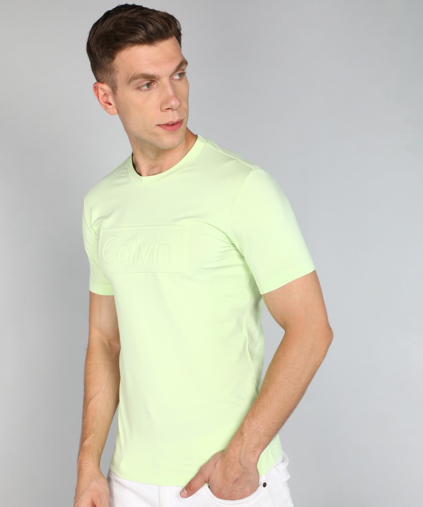 Calvin Klein Jeans Solid Men Round Neck Green T-Shirt - Buy Calvin Klein  Jeans Solid Men Round Neck Green T-Shirt Online at Best Prices in India