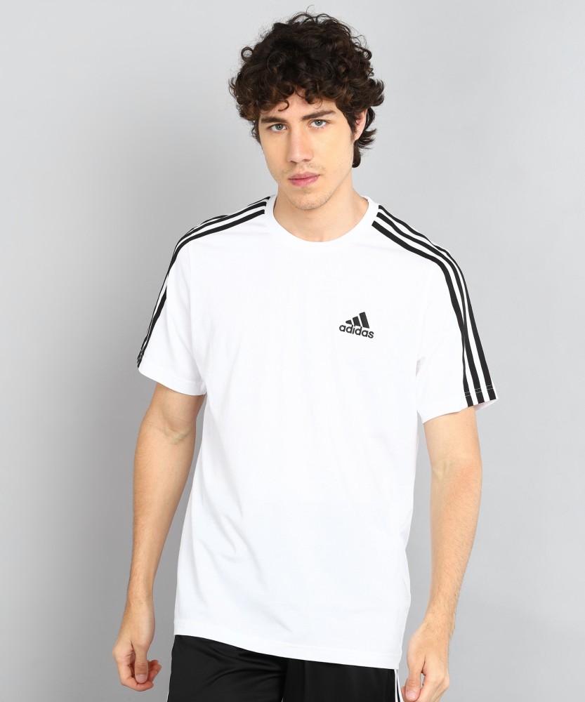 ADIDAS Solid Men Round Neck White T-Shirt - Buy ADIDAS Solid Men Round Neck  White T-Shirt Online at Best Prices in India