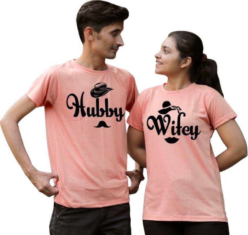 Radhe Fashion Self Design Couple Round Neck Reversible Pink T-Shirt - Buy Radhe  Fashion Self Design Couple Round Neck Reversible Pink T-Shirt Online at  Best Prices in India