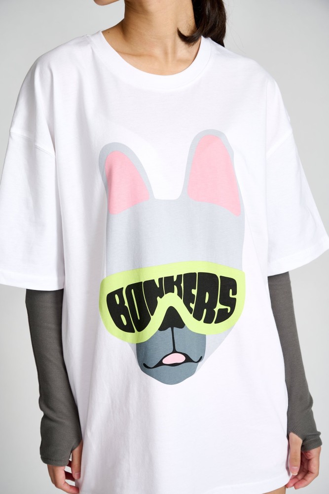 Bonkers Corner Graphic Printed Oversized Cotton T-shirt