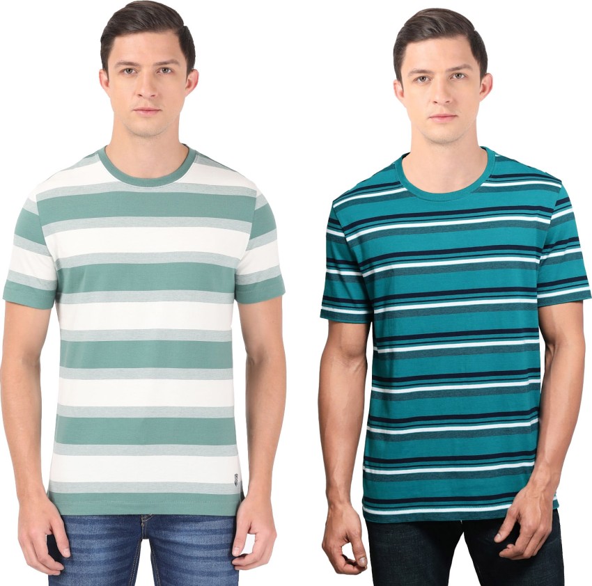 Jockey Men's Super Combed Cotton Rich Striped Round Neck Full Sleeve  T-Shirt – Online Shopping site in India