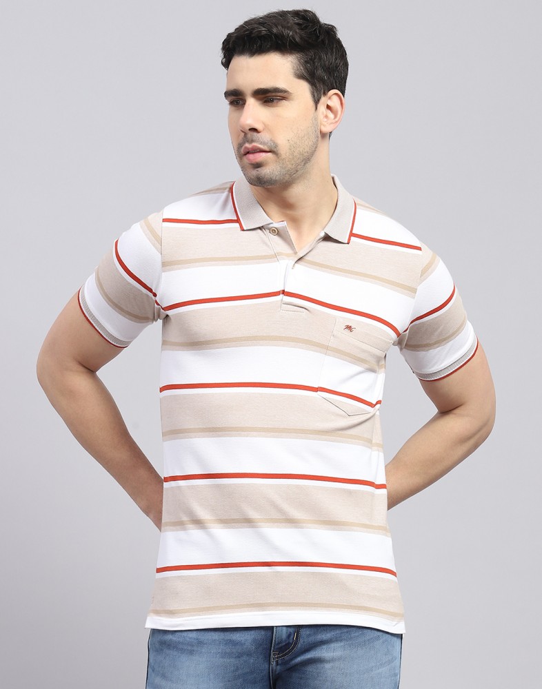 MONTE CARLO Striped Men Polo Neck Brown T Shirt Buy MONTE CARLO Striped Men Polo Neck Brown T Shirt Online at Best Prices in India Flipkart