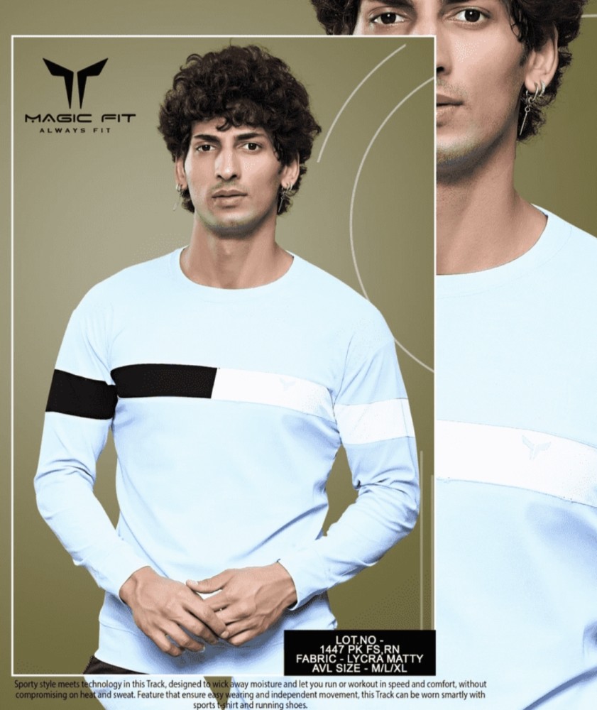 Printed MATTY LYCRA Mens Full Sleeve Round Neck T Shirt
