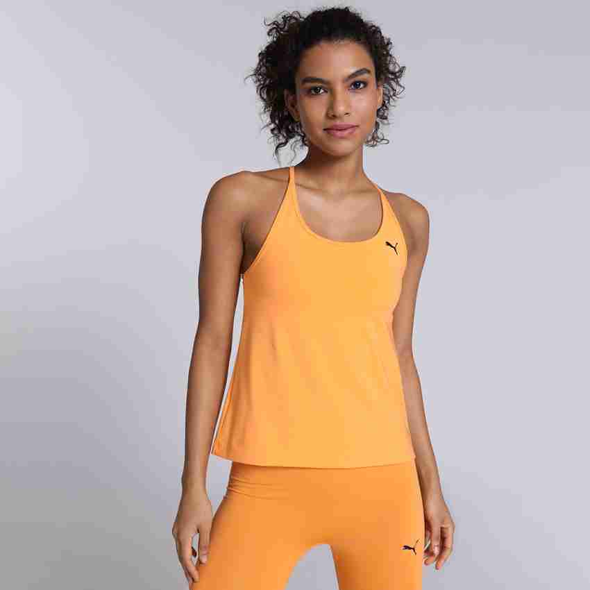 PUMA Solid Women Round Neck Orange T-Shirt - Buy PUMA Solid Women