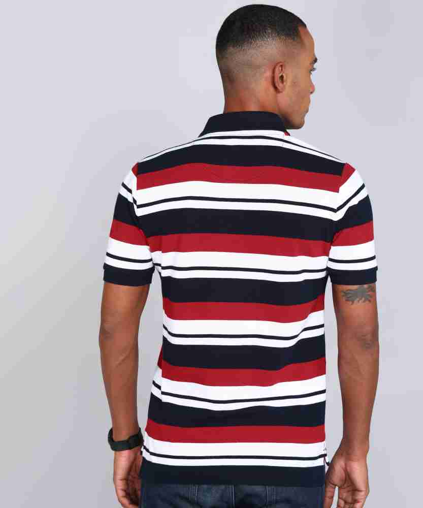 Striped drop shoulder discount crop polo shirt