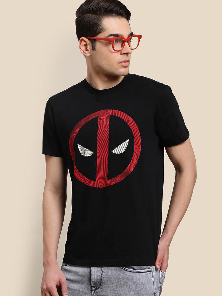 Deadpool By Free Authority Graphic Print Men Round Neck Black T