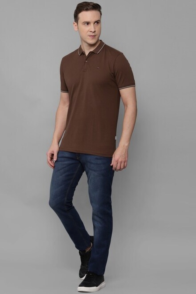 Louis Philippe Jeans Solid Men Polo Neck Brown T Shirt Buy Louis Philippe Jeans Solid Men Polo Neck Brown T Shirt Online at Best Prices in India Flipkart