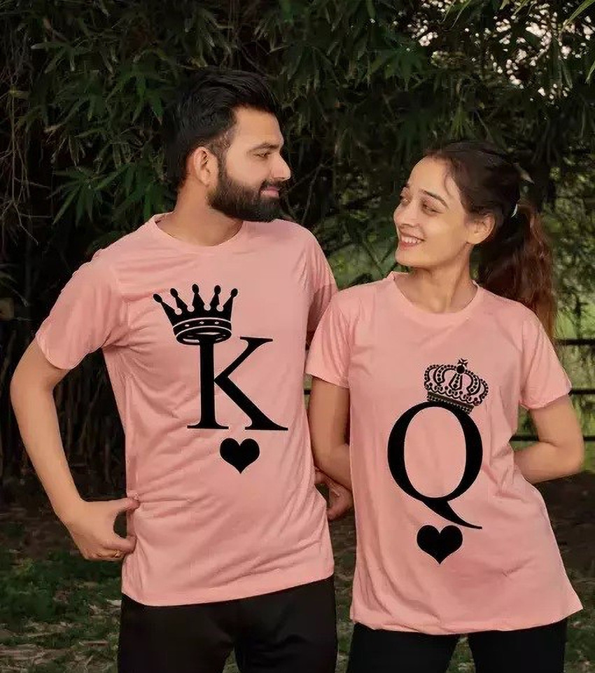 BQF Printed Couple Round Neck Pink T Shirt Buy BQF Printed Couple Round Neck Pink T Shirt Online at Best Prices in India Flipkart