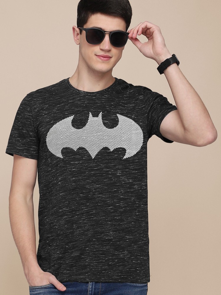 DC Comics Men's Batman Burnout T-Shirt - Charcoal/Grey Merchandise