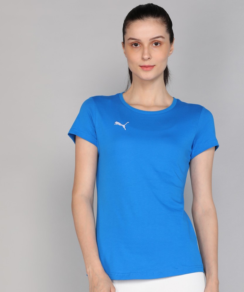 PUMA Solid Women Crew Neck Blue T Shirt Buy PUMA Solid Women Crew Neck Blue T Shirt Online at Best Prices in India Flipkart