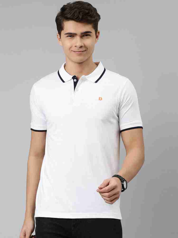 Dixcy Scott Originals Solid Men Polo Neck White T Shirt