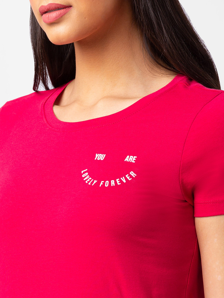Spykar Typography Women Round Neck Pink T Shirt Buy Spykar Typography Women Round Neck Pink T Shirt Online at Best Prices in India Flipkart