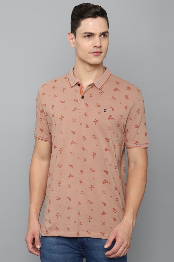 Louis Philippe Men Peach Solid Polo T-Shirt: Buy Louis Philippe