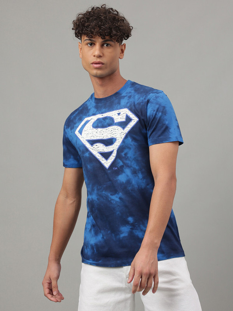 Superman By Free Authority Graphic Print Typography Men Round Neck Blue T Shirt Buy Superman By Free Authority Graphic Print Typography Men Round Neck Blue T Shirt Online at Best Prices in India