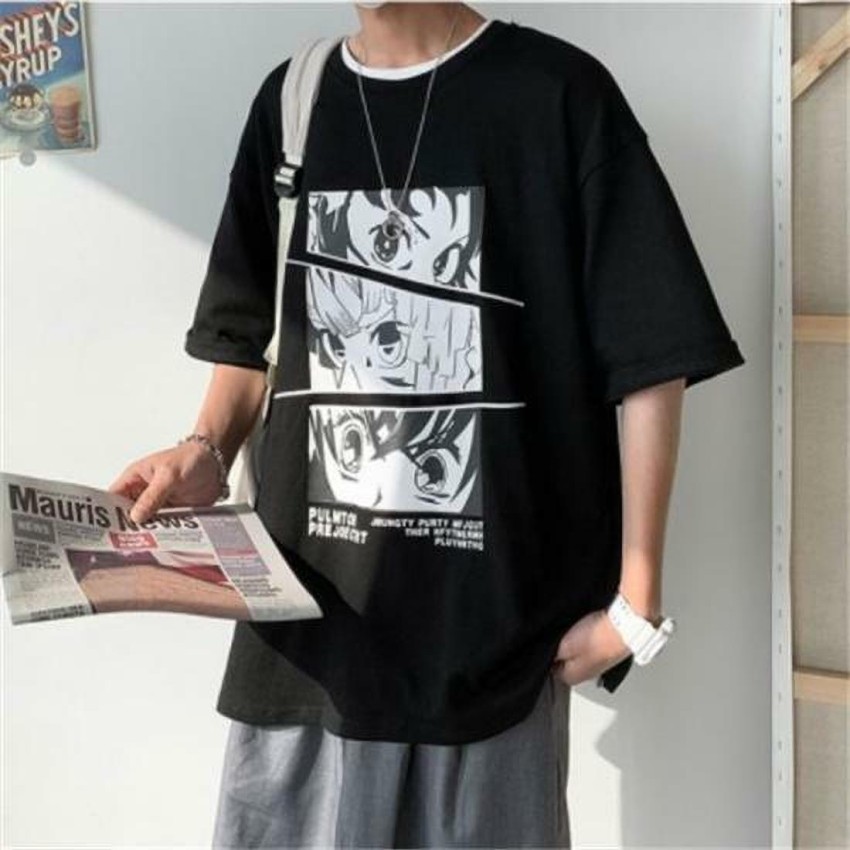 Buy THALASI Back Printed Men's Black Oversized T Shirts for Men