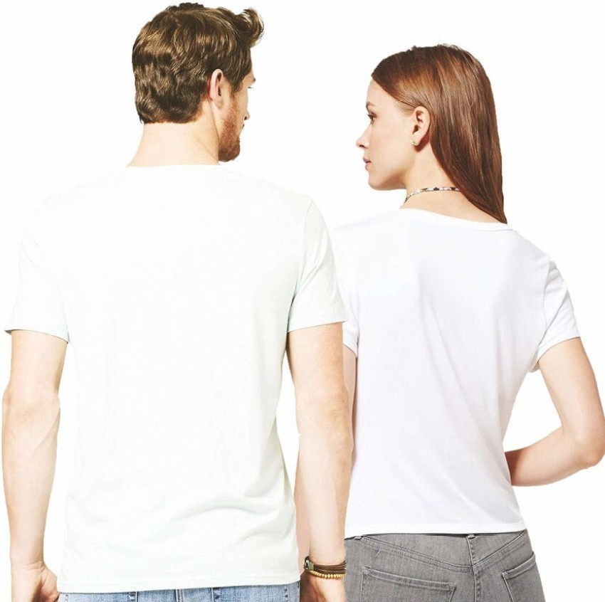 Plain white shop couple shirt