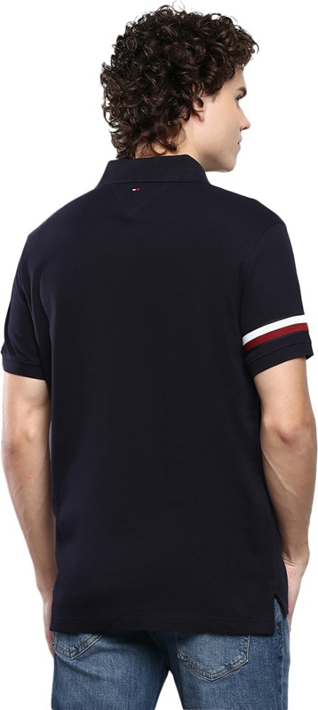 Buy Tommy Hilfiger Men's Textured Slim Fit Polo T-Shirt (S23HMKT577_Khaki  at