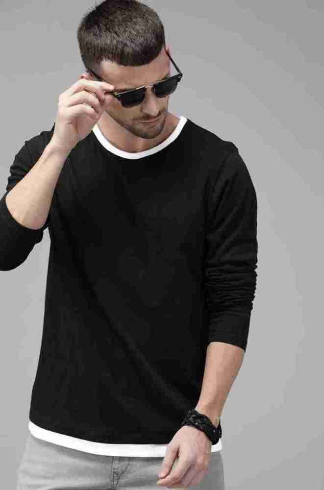 Zara copy Solid Men Round Neck Black T Shirt Buy Zara copy Solid
