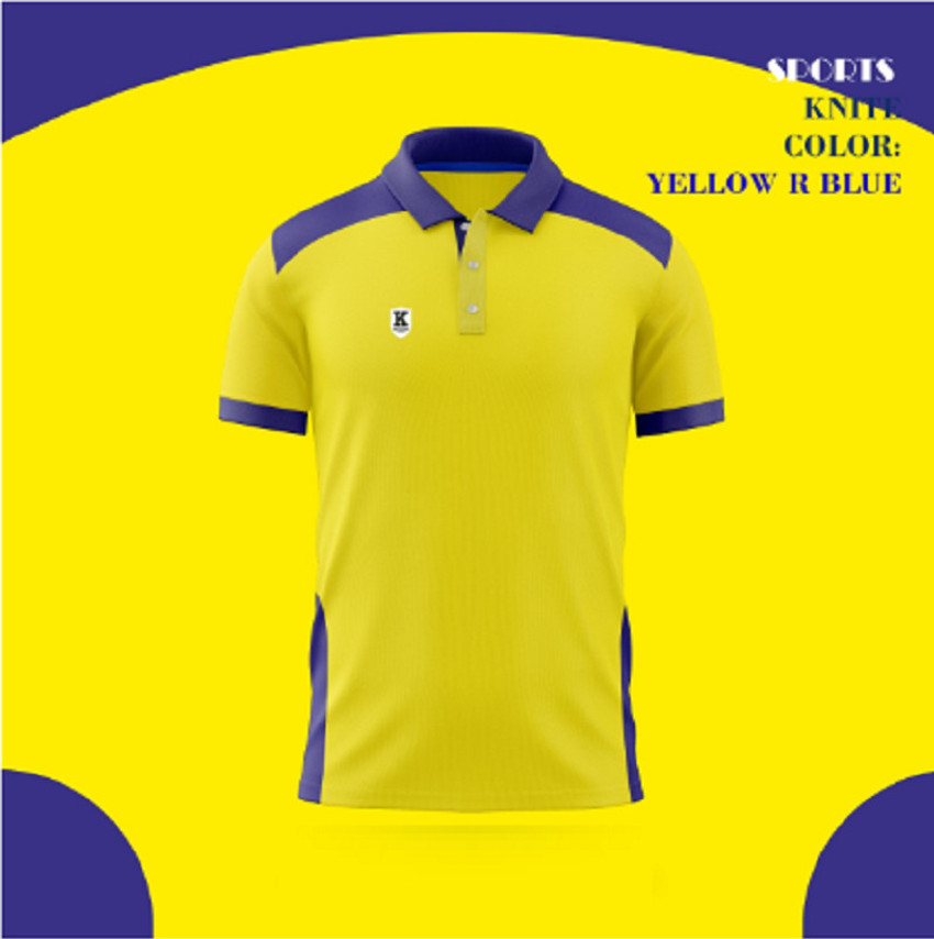 navy and yellow t shirt