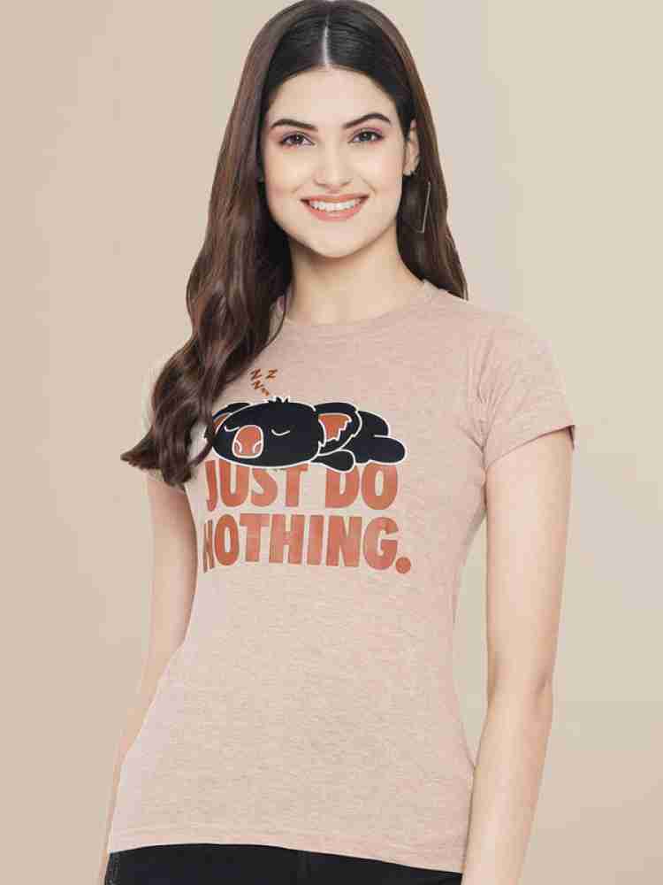 Fabflee Printed Women Round Neck Multicolor T-Shirt - Buy Fabflee Printed  Women Round Neck Multicolor T-Shirt Online at Best Prices in India