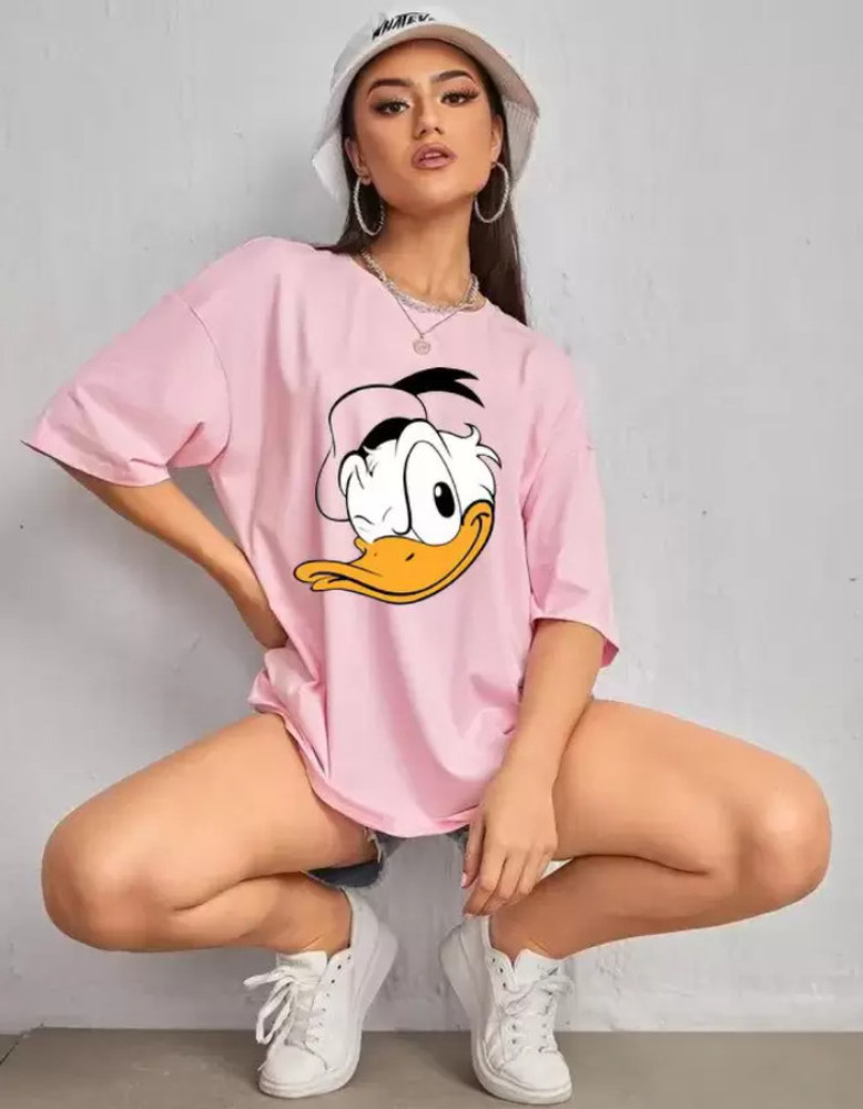 oversized t shirt women pink