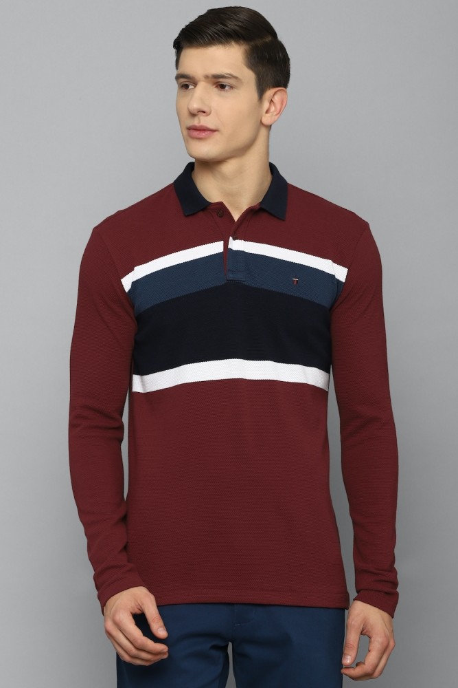 Louis Philippe Men Maroon Solid Polo T-Shirt: Buy Louis Philippe Men Maroon Solid  Polo T-Shirt Online at Best Price in India