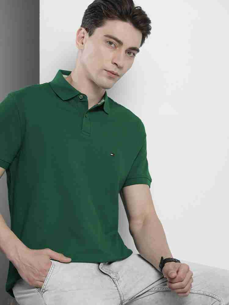 Green tommy cheap hilfiger polo shirt