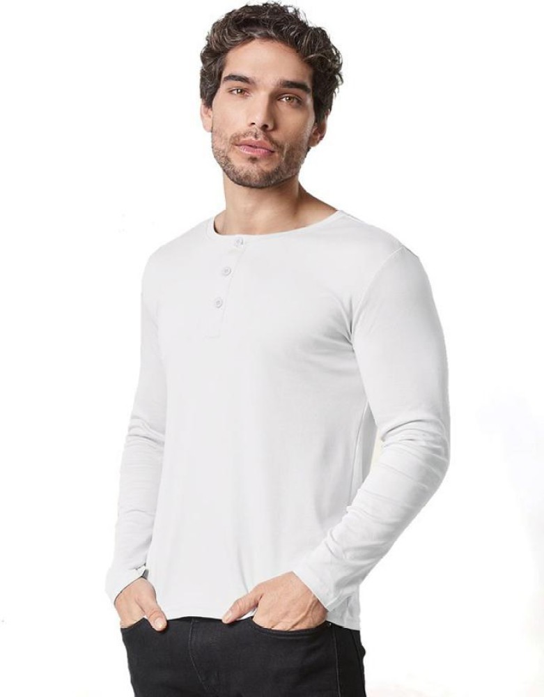 LazyChunks Solid Men Henley Neck White T Shirt Buy LazyChunks Solid Men Henley Neck White T Shirt Online at Best Prices in India Flipkart