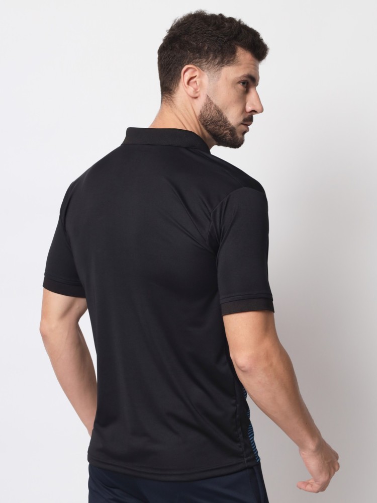 HPS Sports Printed Men Polo Neck Black T-Shirt - Buy HPS Sports