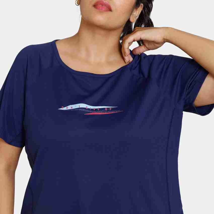 Zelocity by Zivame Solid Women Round Neck Blue T-Shirt - Buy Zelocity by  Zivame Solid Women Round Neck Blue T-Shirt Online at Best Prices in India