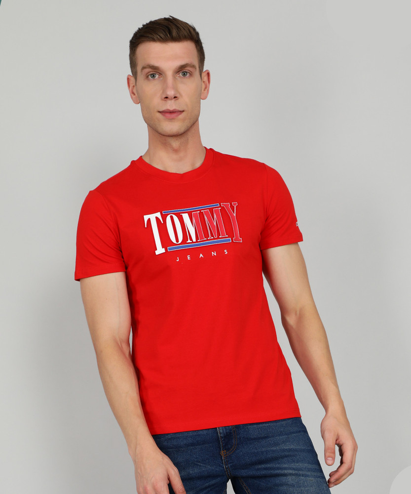 TOMMY HILFIGER Typography Men Round Neck Red T Shirt Buy TOMMY HILFIGER Typography Men Round Neck Red T Shirt Online at Best Prices in India Flipkart