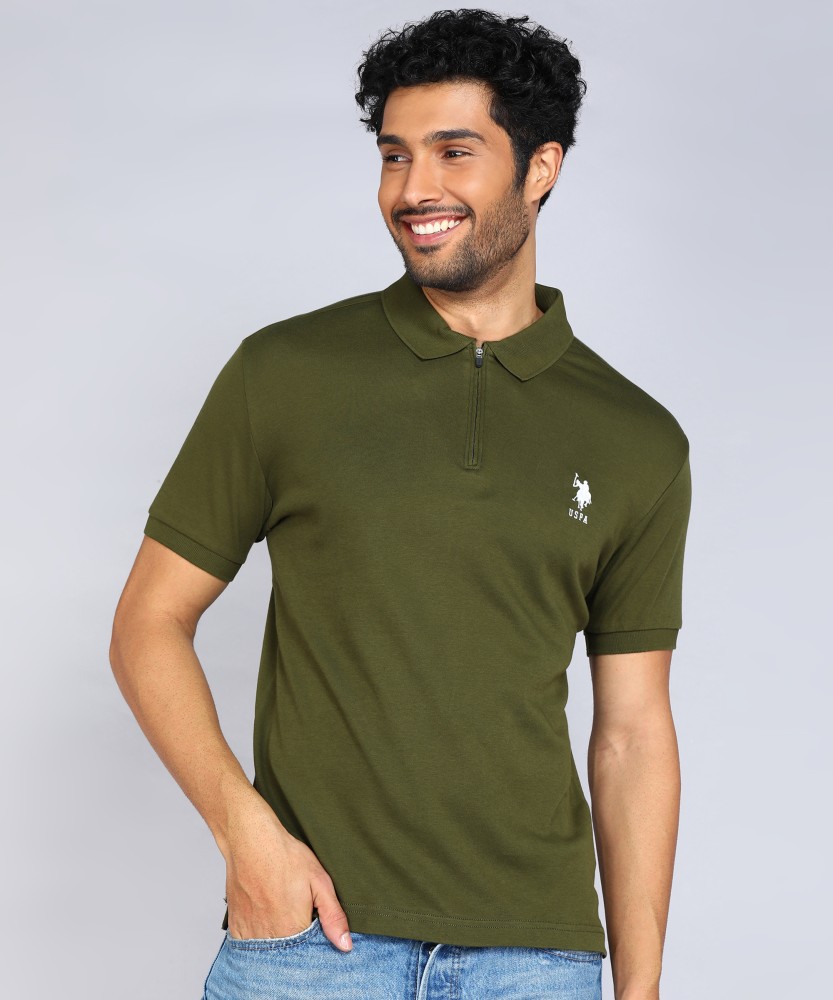 Men's Short Sleeve Polo Shirt - Light Olive M