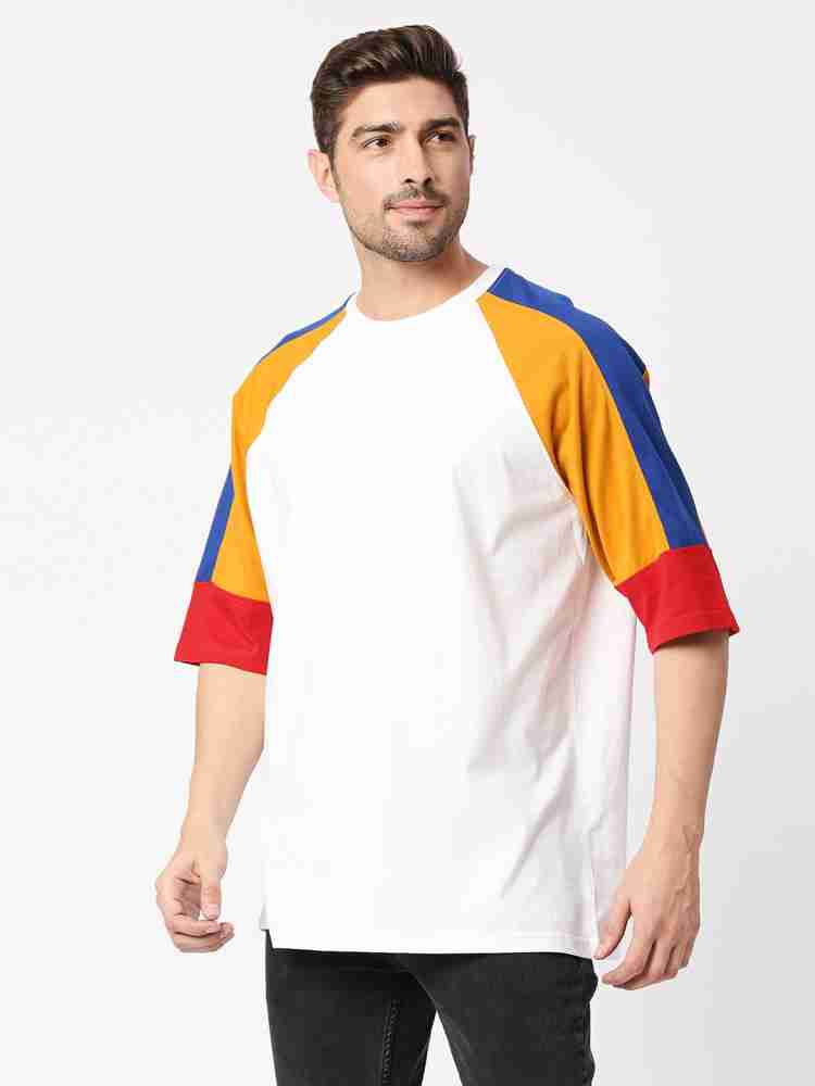 BLAMBLACK Colorblock Men Round Neck Multicolor T-Shirt - Buy