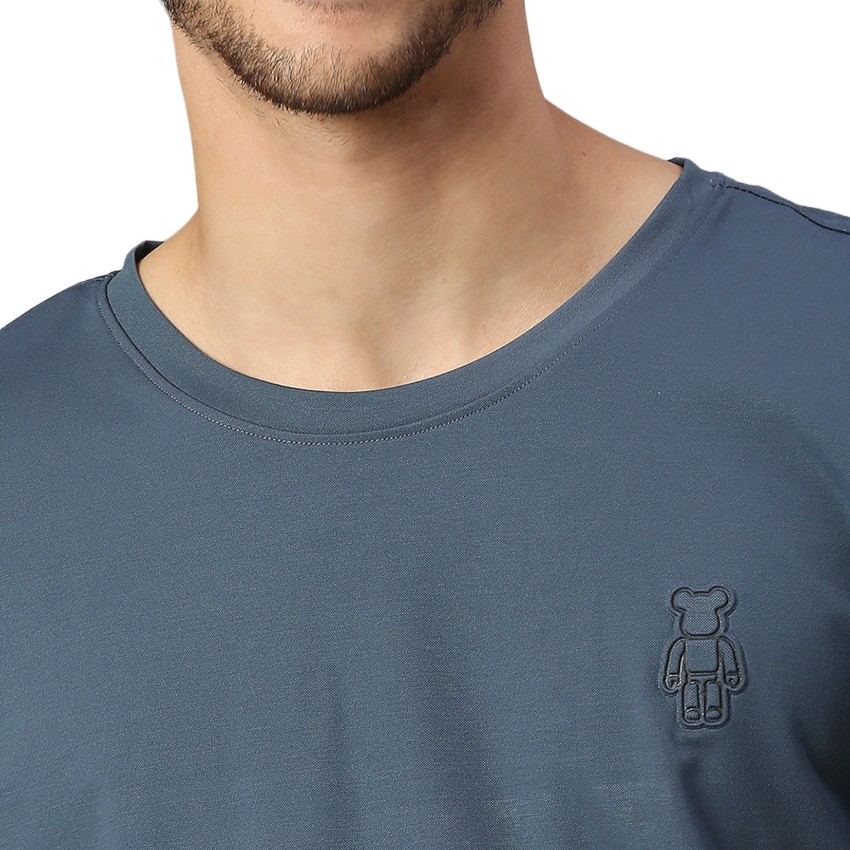 BLUENCE Solid Men Round Neck Blue T-Shirt - Buy BLUENCE Solid Men Round  Neck Blue T-Shirt Online at Best Prices in India