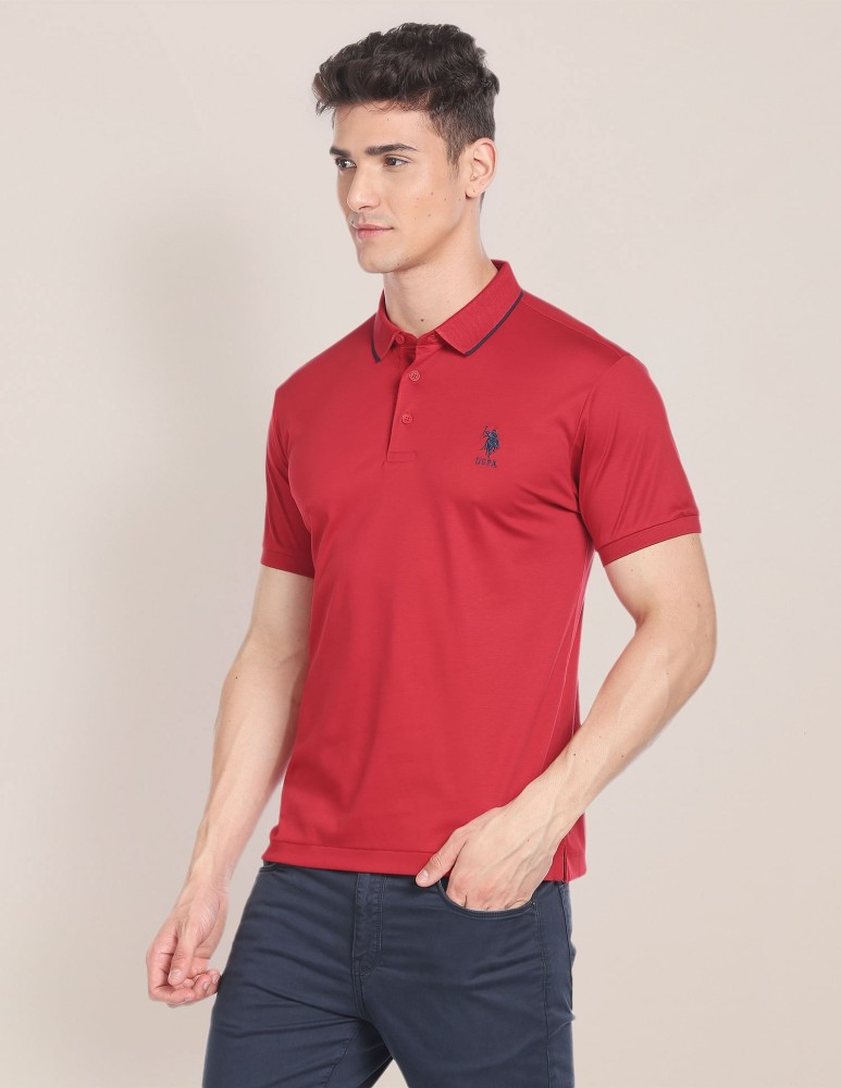 U.S. POLO ASSN. Polo T-Shirts : Buy U.S. POLO ASSN. Solid Luxury Polo T- Shirt Online