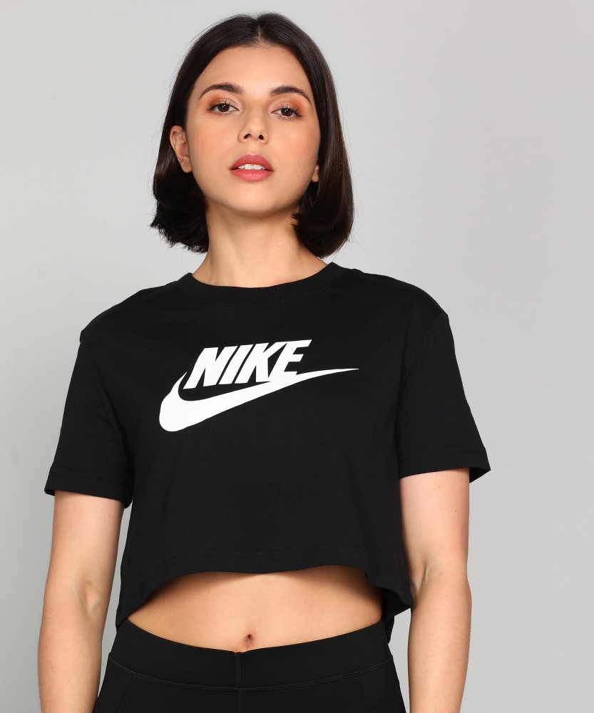 Nike black choker store crop top