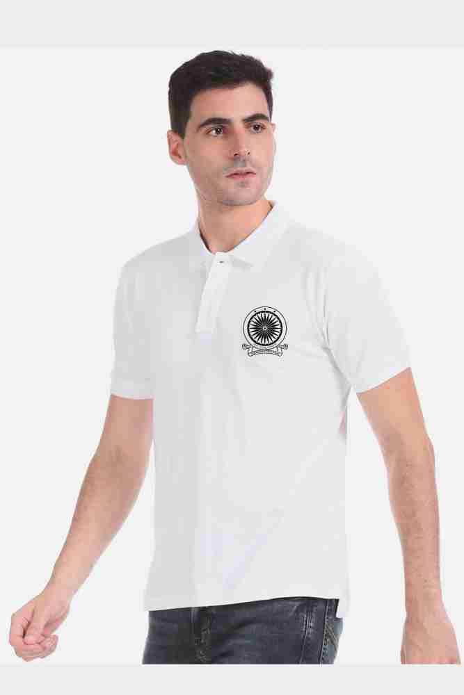 white luxury Typography Men Polo Neck White T-Shirt - Buy white luxury  Typography Men Polo Neck White T-Shirt Online at Best Prices in India