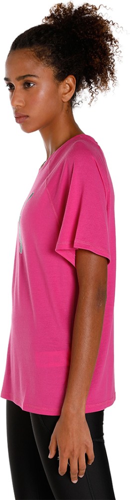 Prices T-Shirt Best PUMA High Neck PUMA in - Printed Pink Printed Women Neck Women High at Online India Buy Pink T-Shirt