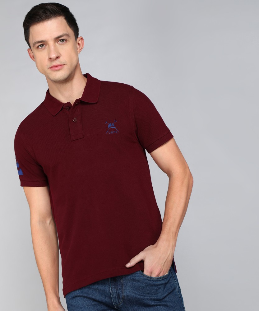 Us polo shop maroon t shirt